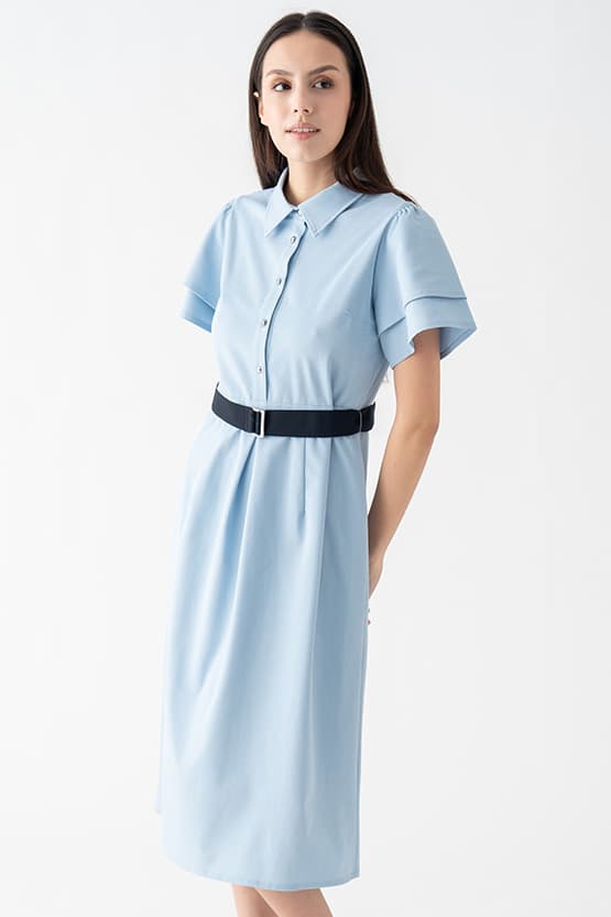Sky Blue Shirt Dress