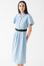 Sky Blue Shirt Dress