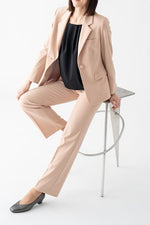 All-Season Material: Smart Stretch Pink Straight Pants