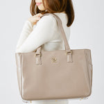 Oak Beige Vegan Enamel Airy Tote
