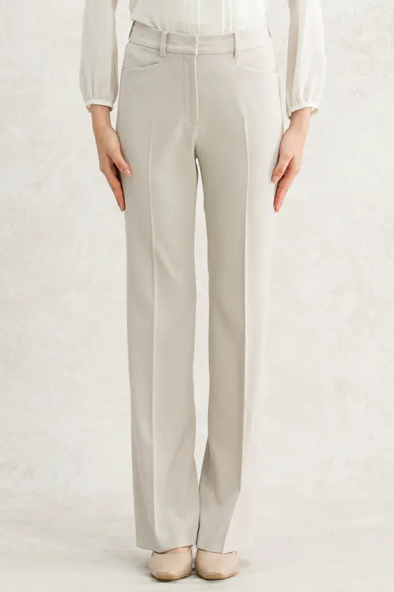 All-Season Material: Smart Stretch Smart Stretch Beige Straight Pants