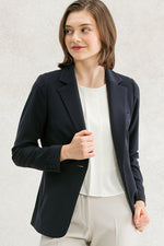 Smart Stretch Navy Long Tailored Jacket