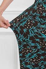 Chocolate Mint Leaf V-Neck Daily Dress