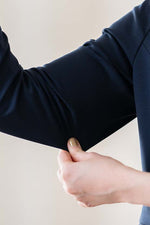 Navy Cotton-Blend Poncho Tailored Jacket