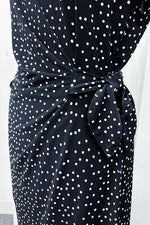 Stretch Jersey: Navy Dot Daily V-Neck Dress