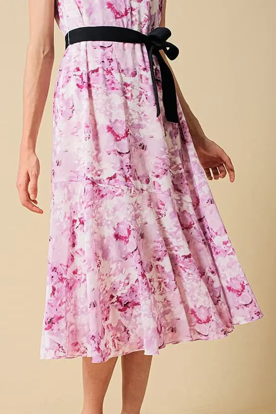 Stretch Chiffon Watercolor Mauve Long Mermaid Dress
