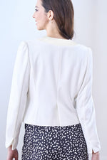 Smart Stretch White Button Bolero Jacket