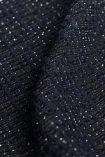 Stretch Lame Tweed: No-Collar Short Jacket