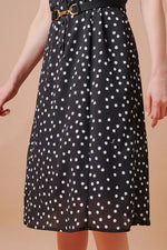 Stretch Chiffon: Monotone Large Dot Dramatic Dress