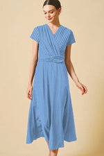 Stretch Jersey: Stretch Jersey Stripe Long Marilyn Dress