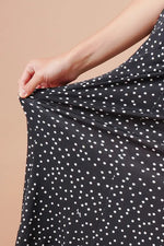 Stretch Jersey: Navy Dot Gathered Dress