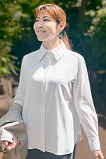 Anti-See-Through Stretch: White Front Fly Shirt
