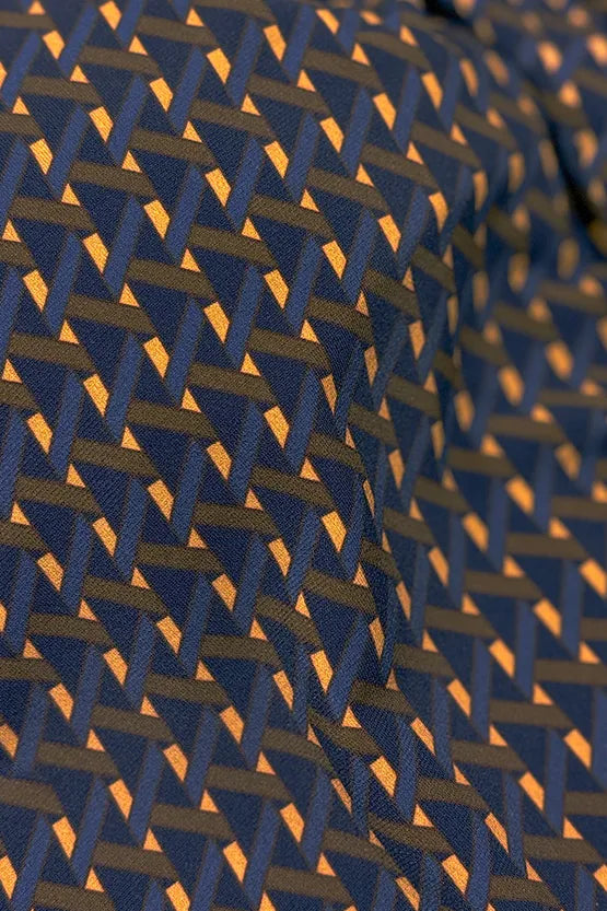 Stretch Jersey: Monogram Navy Long Marilyn Dress