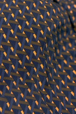 Stretch Jersey: Monogram Navy Long Marilyn Dress