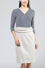 Chainon Navy Piping Dress