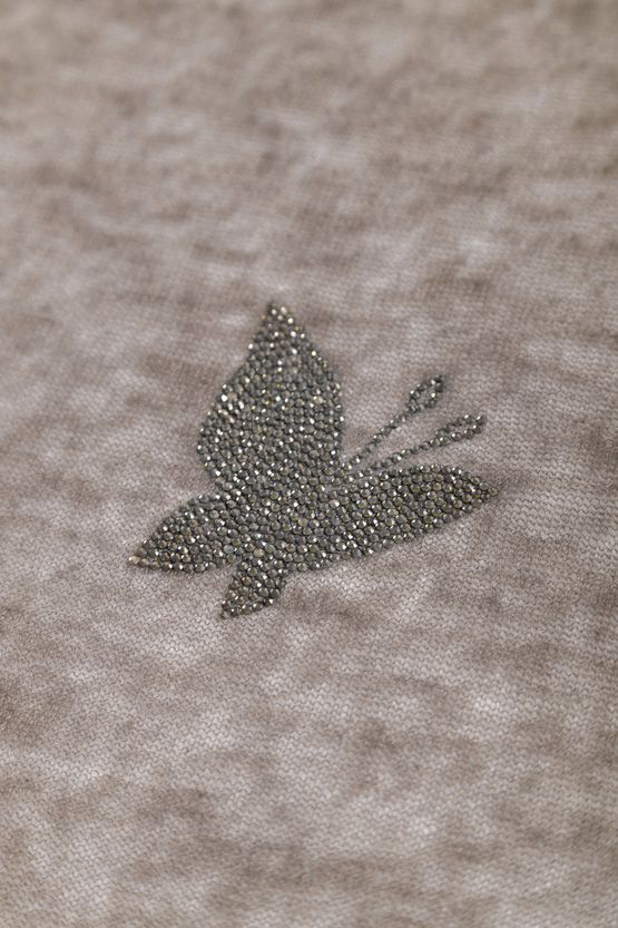 Mouse Grey Cashmere Butterfly Scarf