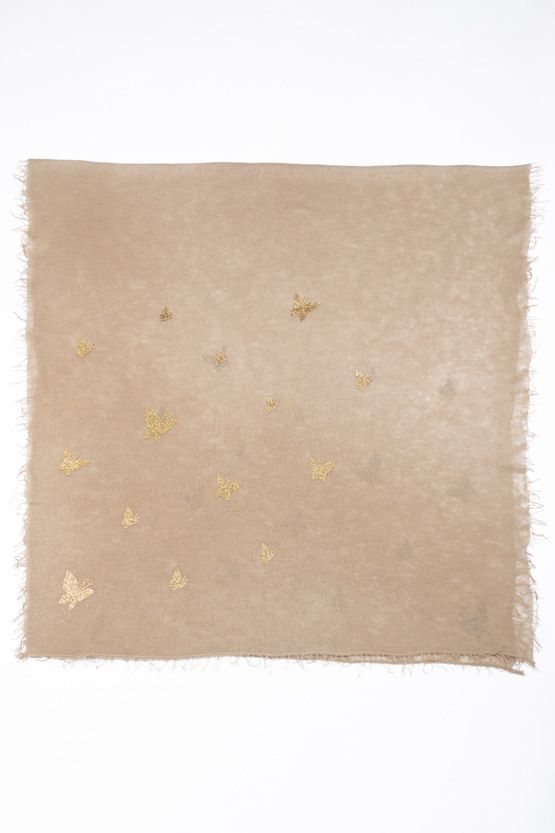 Camel Cashmere Butterfly Scarf