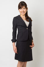 Grey Stripe Flare Skirt