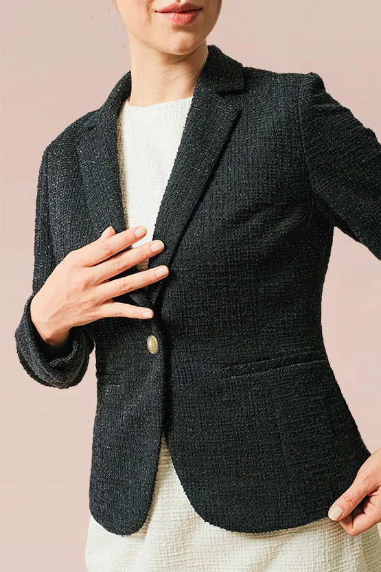 Stretch Lame Tweed: Tailored Jacket