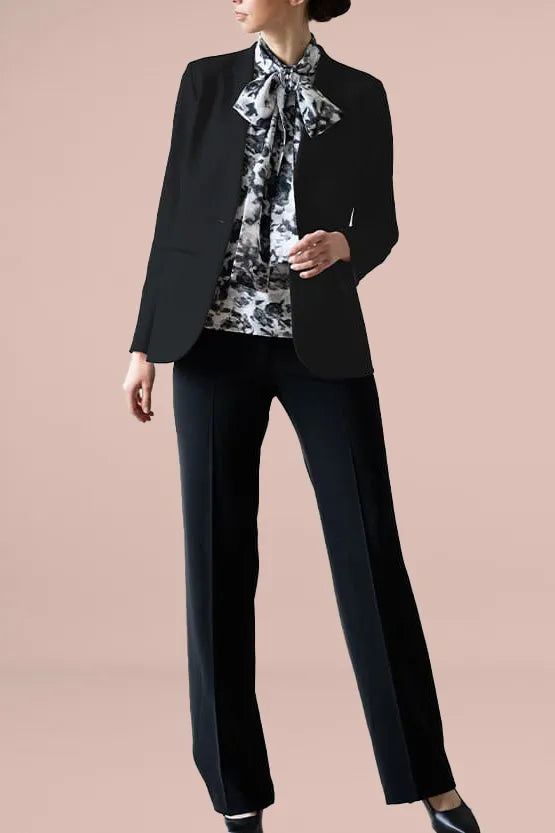 Smart Stretch: Black No-Curl Long Jacket