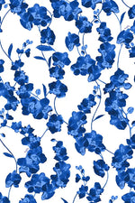 Stretch Chiffon: Navy Orchid Long Mermaid Dress