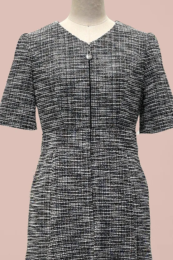 Stretch Lame Tweed: Zip-Up Semi-Mermed Dress