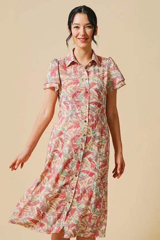 Stretch Chiffon: Stretch Chiffon Genesis Bowtie Shirt Dress
