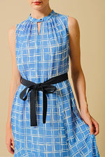 Stretch Chiffon: Stretch Chiffon Azure Lattice Long Mermaid Dress