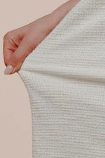 Stretch Lame Tweed: No-Collar Short Jacket