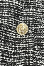 Stretch Lame Tweed: No-Collar Short Jacket