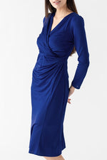Royal Blue Gathered Dress (with Anti-Static Petticoat)