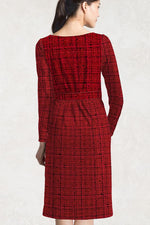 Red Tweed Check Everyday Dress (with Anti-Static Petticoat)