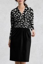 Fleece-Lined × Smart Stretch Black Fine Cats Shell Dress