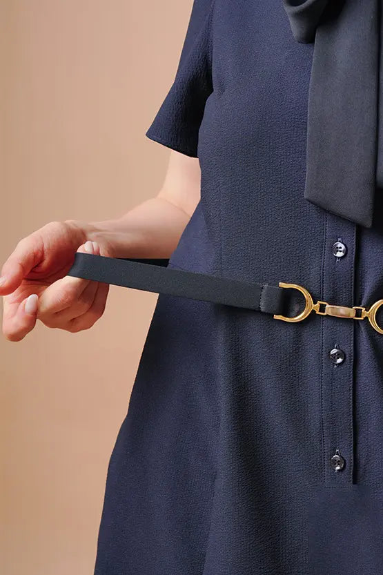 Stretch Sucker: Stretch Seersucker Bow-Tie Shirt Dress