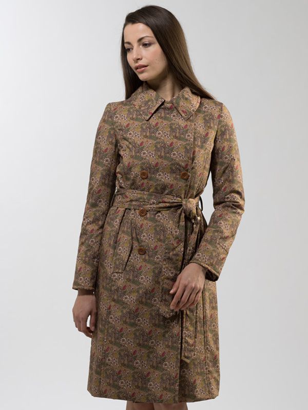 Caramel Giraffe Padded Trench Coat