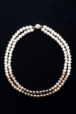 Classical Gold Lightweight Wood Pearl Double Strand Necklace