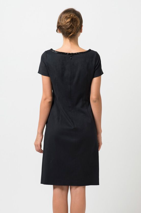 Black Suede Sequin Dress