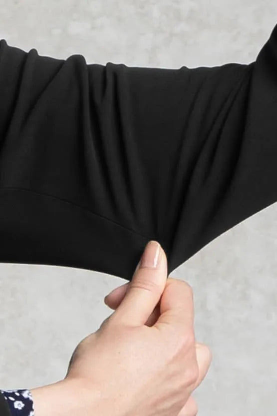 Smart Stretch: Black No-Curl Long Jacket