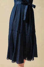 Stretch Chiffon: Navy Long Mermaid Dress