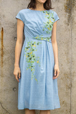Restock Decided / Stretch Chiffon: Stretch Chiffon Aqua Hana Asagi A-Line Actress Dress