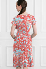 Blue Coral Gather Dress