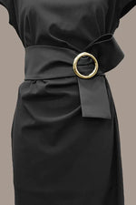 Stretch Ponte: Womanhood T-Dress With Sash