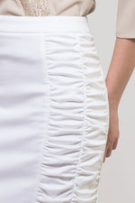 Pure White Side-Gathered Skirt