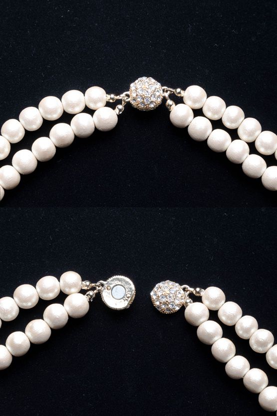 Classical Gold Lightweight Wood Pearl Double Strand Necklace