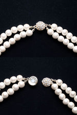 Classical Gold Lightweight Wood Pearl Double Strand Necklace