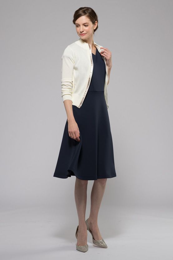 Navy Space Flare Dress