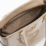 Oak Beige Vegan Enamel Airy Tote