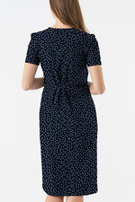 Stretch Jersey: Navy Dot Daily V-Neck Dress