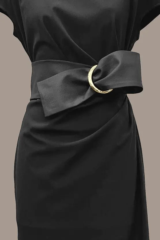 Stretch Ponte: Womanhood T-Dress With Sash