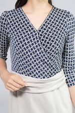 Chainon Navy Piping Dress